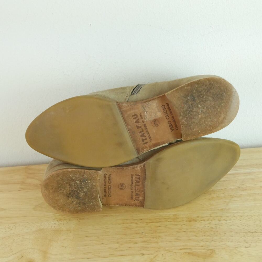 Italeau Miralda Suede Studded Ankle Bootie 37 1/2 US 7 Boho Western Italy Luxury - Picture 14 of 15